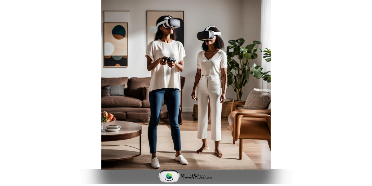 two women wearing virtual reality goggles